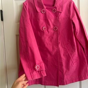 GAP Fuchsia Double-Breasted Trench Coat